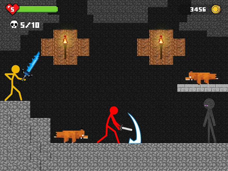 Stick-man Battle - Craft World  [МОД Много денег] Screenshot 1