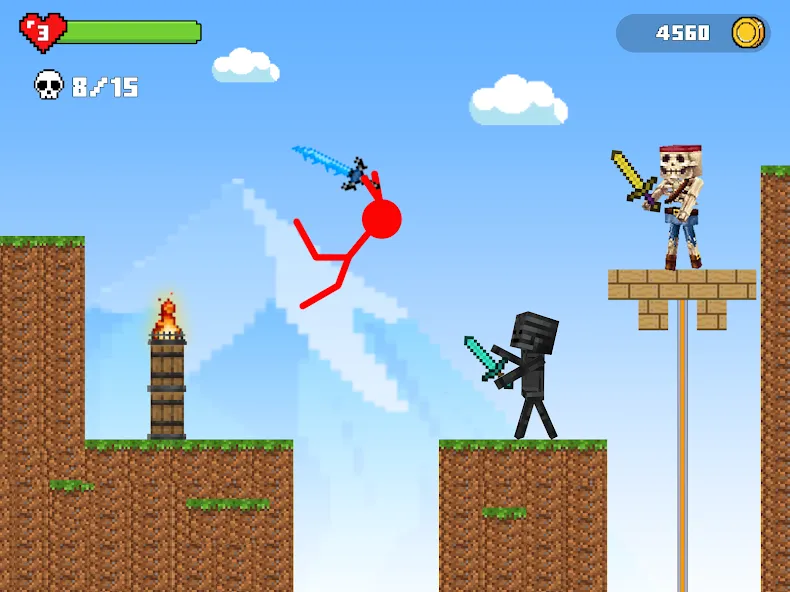 Stick-man Battle - Craft World  [МОД Много денег] Screenshot 2