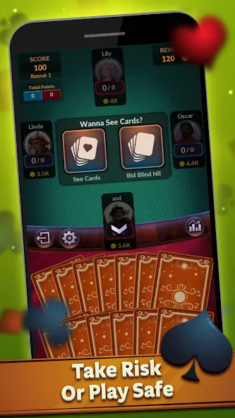 Spades - Offline Card Games (Спейдс)  [МОД Бесконечные деньги] Screenshot 3