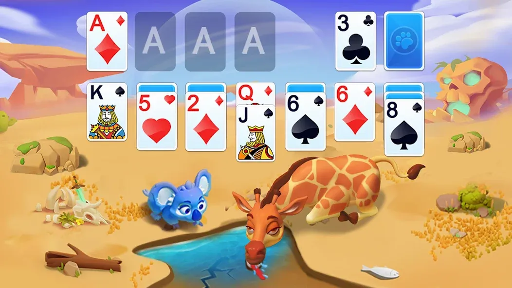 Solitaire - Wild Park  [МОД Много монет] Screenshot 1