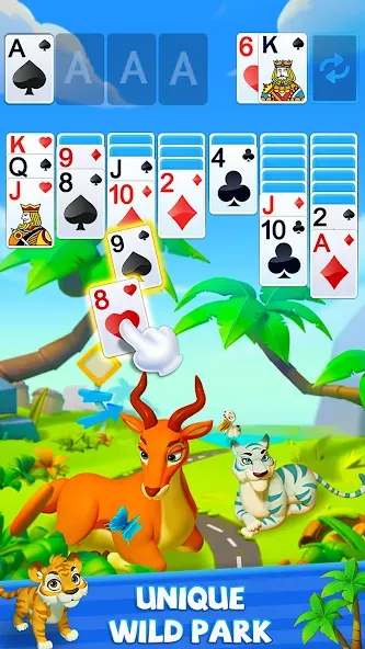 Solitaire - Wild Park  [МОД Много монет] Screenshot 4