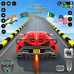 Скачать взлом GT Car Stunt : Ramp Car Stunts (ДжиТи Кар Стант)  [МОД Много монет] - полная версия apk на Андроид