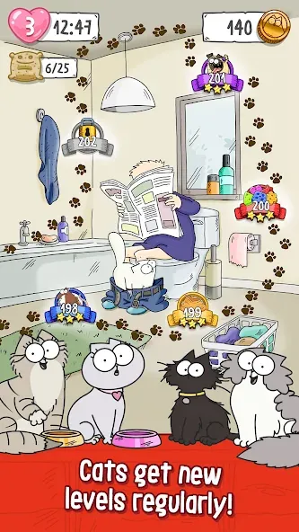 Simon’s Cat Crunch Time  [МОД Бесконечные монеты] Screenshot 3