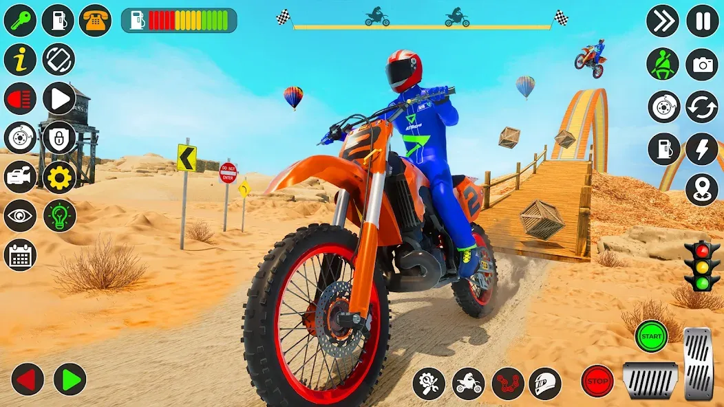 Bike Stunt Games Stunt Bike 3D (Байк стант рэмп игра Байк Джамп)  [МОД Много монет] Screenshot 2