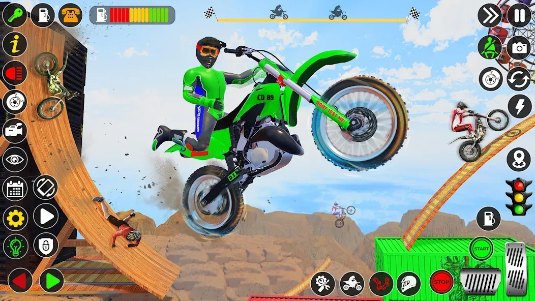 Bike Stunt Games Stunt Bike 3D (Байк стант рэмп игра Байк Джамп)  [МОД Много монет] Screenshot 3