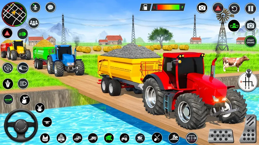 Real Tractor Driving Games (Риал Трактор Драйвинг Геймс)  [МОД Меню] Screenshot 1