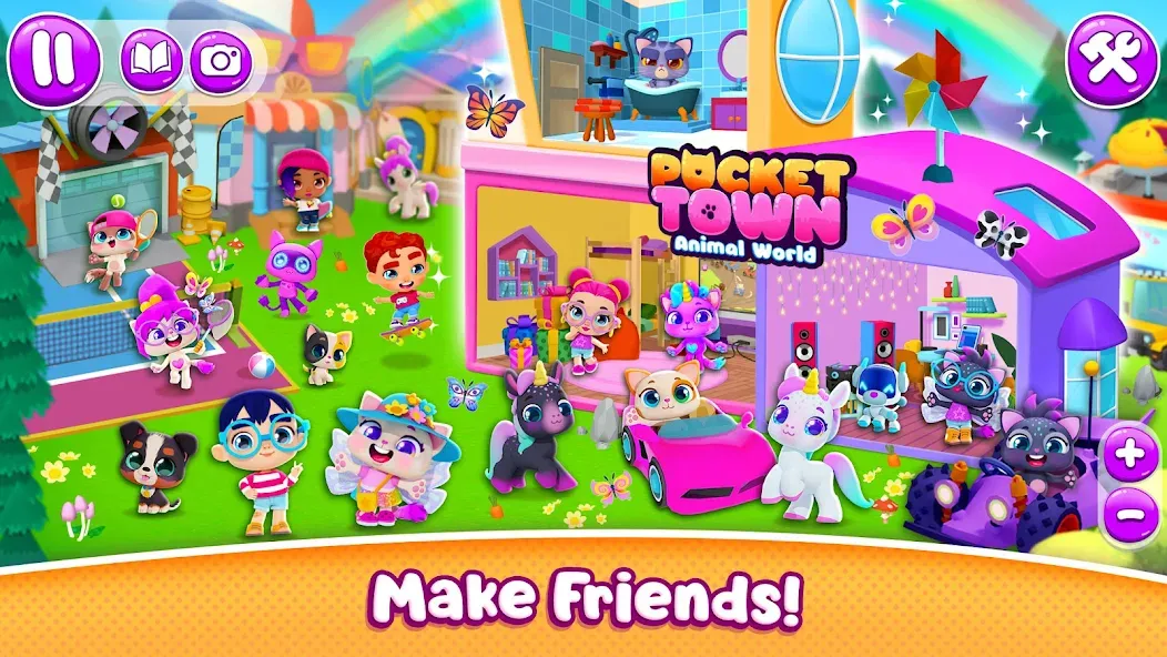 Pocket Town - Animal World  [МОД Menu] Screenshot 3