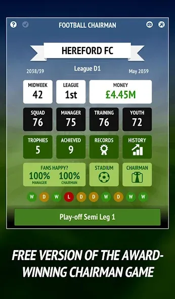 Football Chairman (Soccer) (Футбольный председатель)  [МОД Меню] Screenshot 1