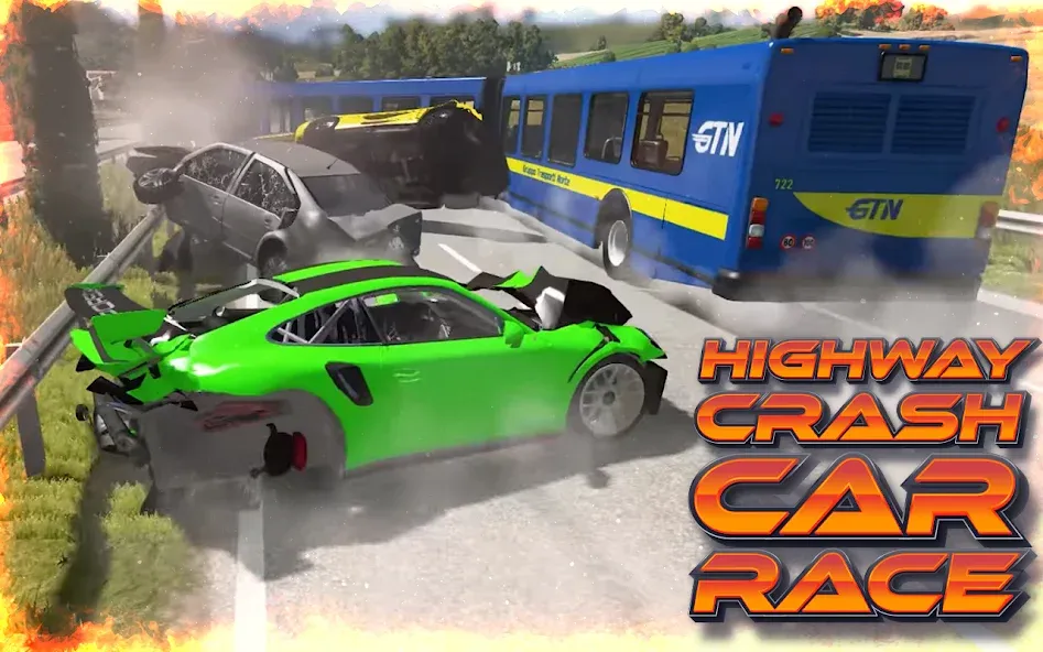 Highway Crash Car Race  [МОД Бесконечные деньги] Screenshot 3