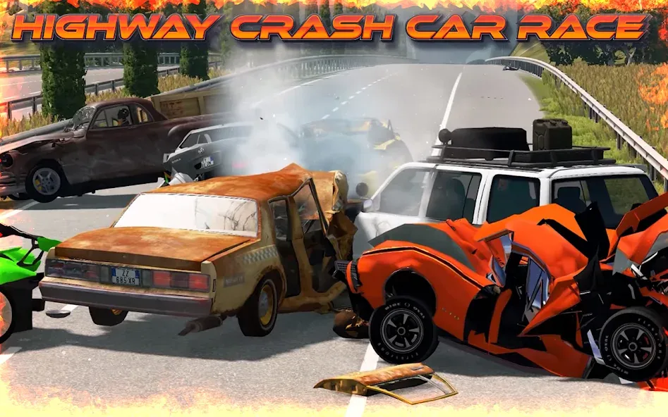 Highway Crash Car Race  [МОД Бесконечные деньги] Screenshot 4