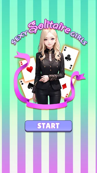 Sexy solitaire girls: ani card (Сэкси солитер девушки)  [МОД Много монет] Screenshot 1