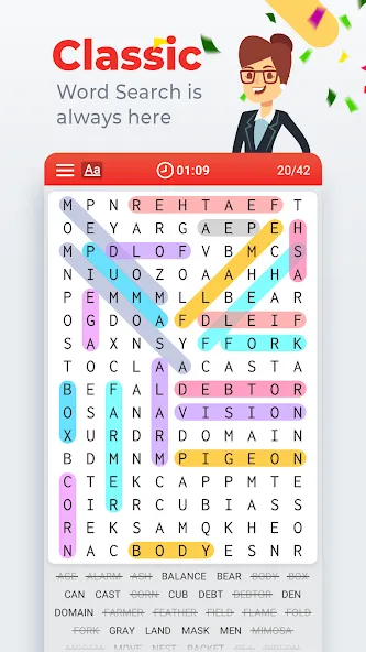 Word Search Colorful  [МОД Mega Pack] Screenshot 1