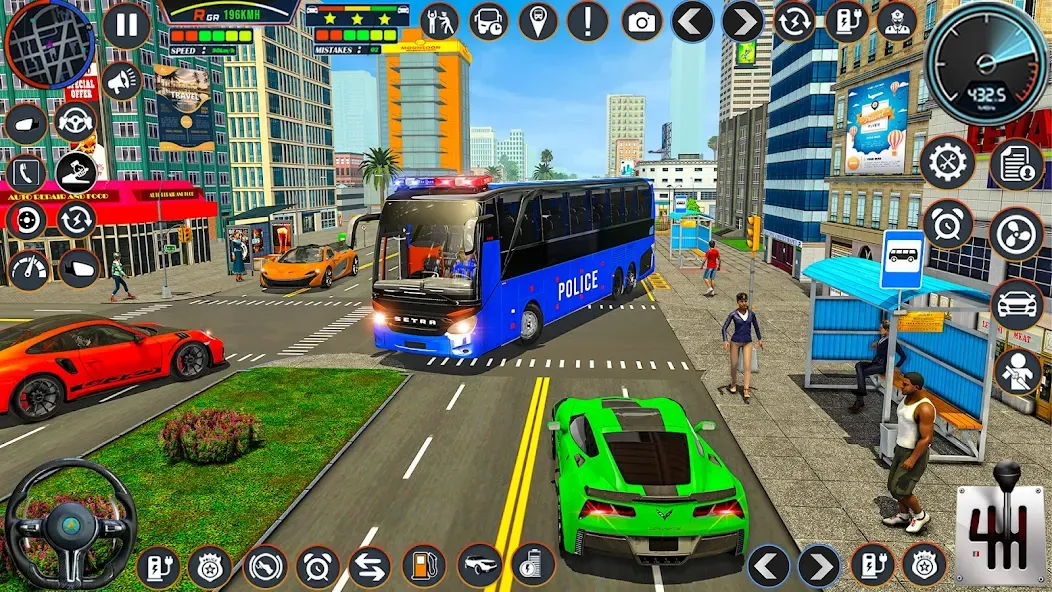 City Bus Simulator Bus Game 3D (Полицейский автобус симулятор)  [МОД Бесконечные монеты] Screenshot 1