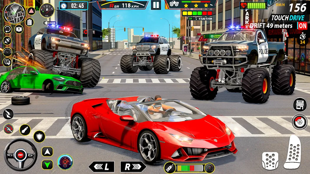 Police Monster Truck Car Games  [МОД Бесконечные монеты] Screenshot 3