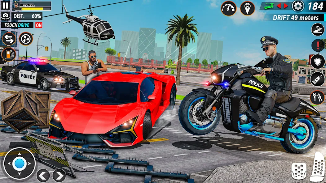 Police Moto Bike Chase Crime (Полицейская мотоциклетная погоня за преступником)  [МОД Menu] Screenshot 3