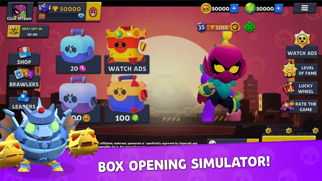 Brawl Box Stars Simulator  [МОД Unlocked] Screenshot 1