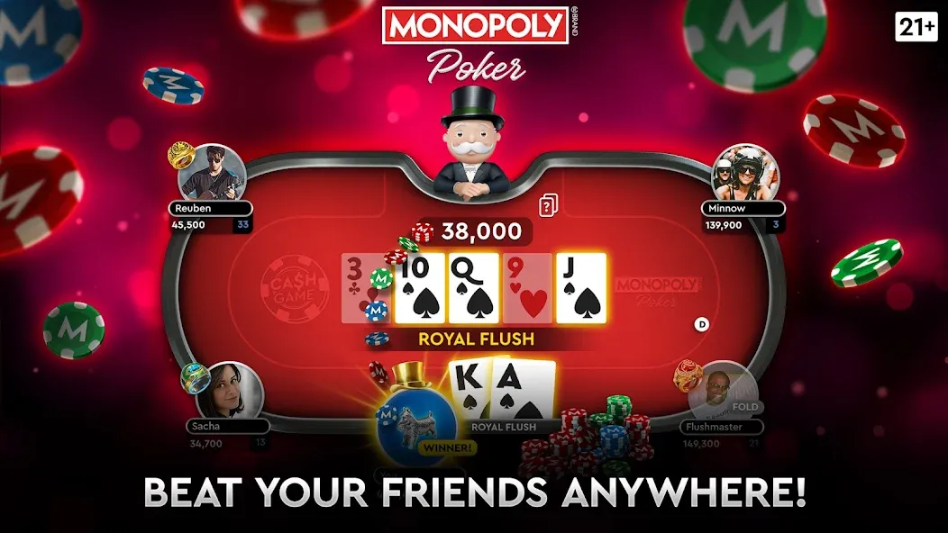 MONOPOLY Poker - Texas Holdem (МОНОПОЛИЯ Покер)  [МОД Menu] Screenshot 3