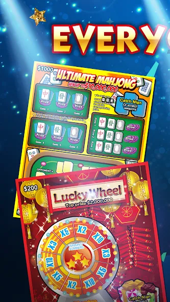 Lottery Scratch Off - Mahjong  [МОД Много денег] Screenshot 1