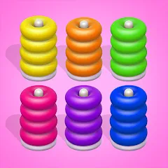 Скачать взлом Color Sort 3D — Hoop Stack  [МОД Бесконечные деньги] - полная версия apk на Андроид