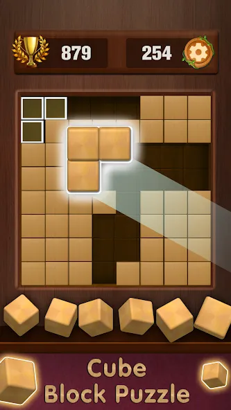 Wooden Cube Block Puzzle (Деревянный кубик головоломка)  [МОД Menu] Screenshot 4