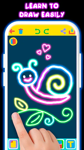 Drawing For Kids - Glow Draw  [МОД Бесконечные деньги] Screenshot 3