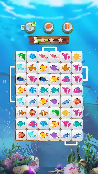 Mahjong Connect Fish World (Мацзян Коннект Рыбный Мир)  [МОД Бесконечные монеты] Screenshot 3