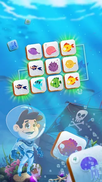 Mahjong Connect Fish World (Мацзян Коннект Рыбный Мир)  [МОД Бесконечные монеты] Screenshot 4