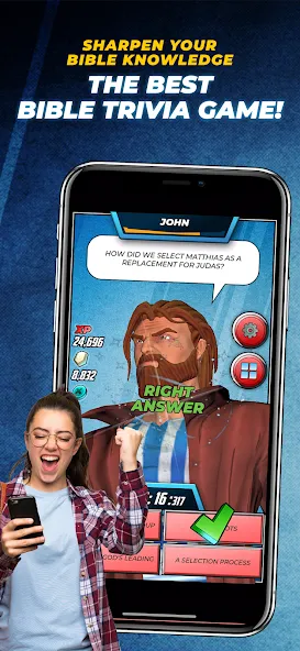 Bible Trivia Game: Heroes (Библейская игра викторина)  [МОД Бесконечные деньги] Screenshot 1