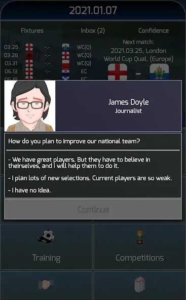 True Football National Manager (Тру Футбол Национальный Менеджер)  [МОД Меню] Screenshot 2