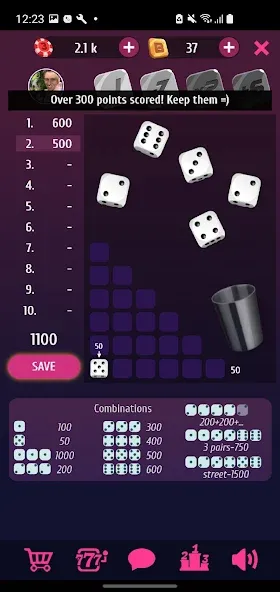 Farkle Pro - 10000 dice game  [МОД Unlimited Money] Screenshot 2