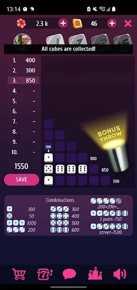 Farkle Pro - 10000 dice game  [МОД Unlimited Money] Screenshot 3