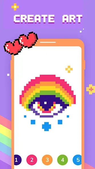 Paint by Number - Pixel Art  [МОД Бесконечные монеты] Screenshot 3