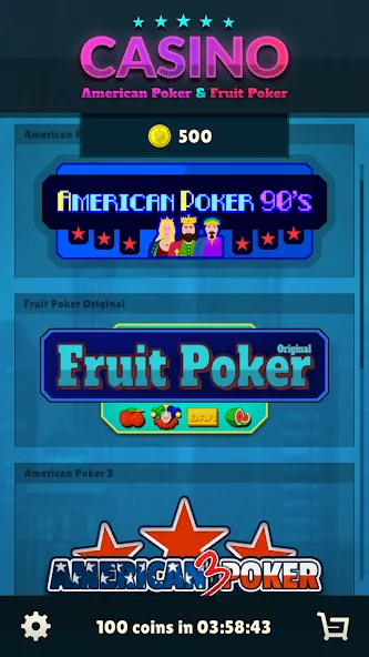 American Poker 90's Casino  [МОД Бесконечные деньги] Screenshot 1