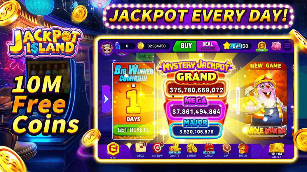 Jackpot Island - Slots Machine (Джекпот Айленд)  [МОД Menu] Screenshot 1