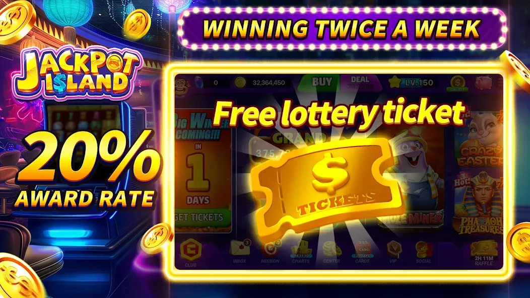 Jackpot Island - Slots Machine (Джекпот Айленд)  [МОД Menu] Screenshot 2