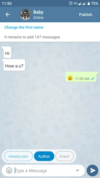 Fake Chat Messenger — TeleFake  [МОД Все открыто] Screenshot 4